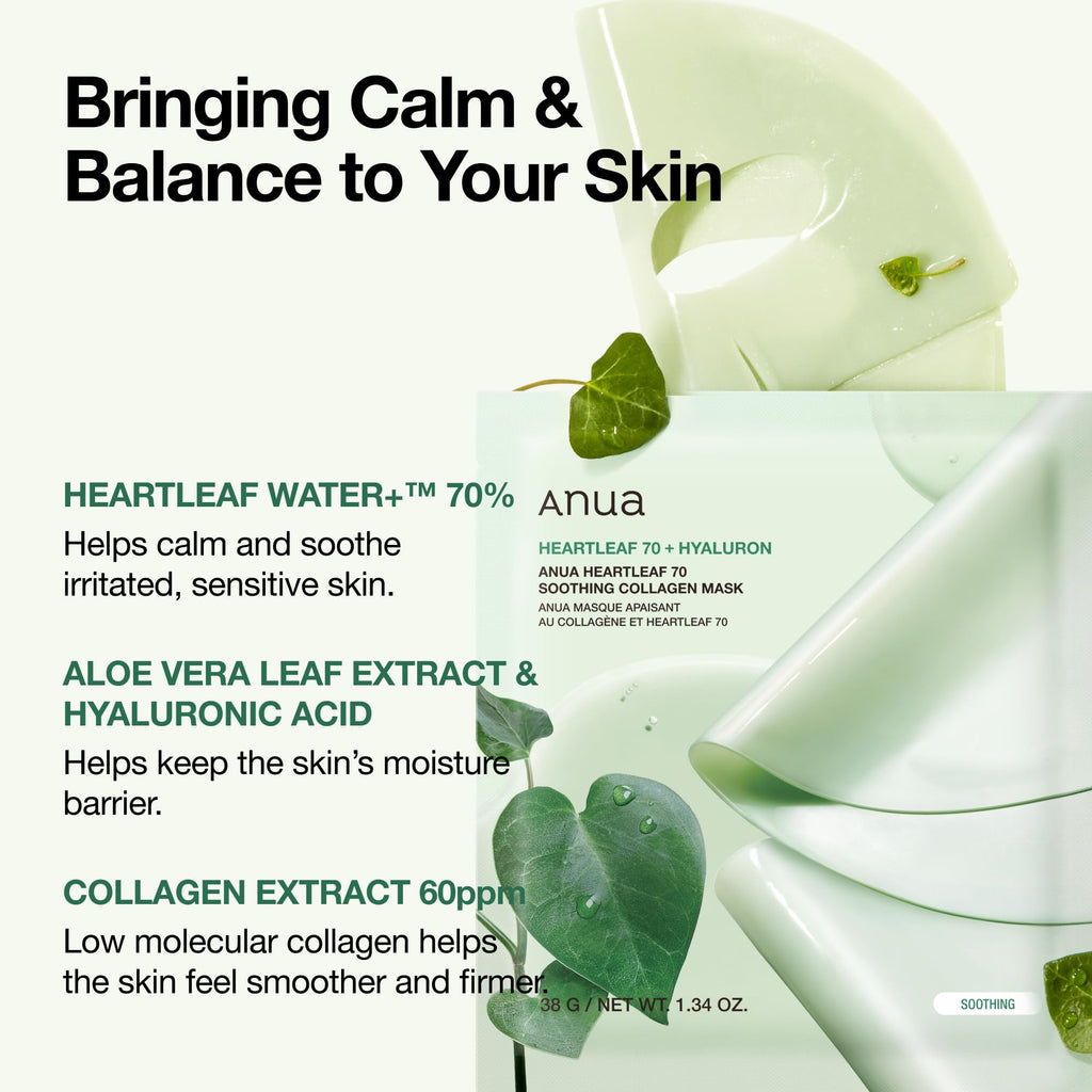 ANUA Heartleaf 70% Soothing Collagen Mask